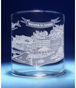 Juneau, Alaska Skyline on Barware  -  Stemless Wine, Red Wine, DOF, Beer Mug
