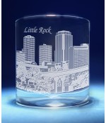 Little Rock, Arkansas Skyline on Barware  -  Stemless Wine, Red Wine, DOF, Beer Mug