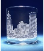 Providence, Rhode Island Skyline on Barware  -  Stemless Wine, Red Wine, DOF, Beer Mug