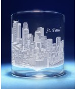 Saint Paul, Minnesota Skyline on Barware  -  Stemless Wine, Red Wine, DOF, Beer Mug
