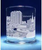 Tallahassee, Florida Skyline on Barware  -  Stemless Wine, Red Wine, DOF, Beer Mug