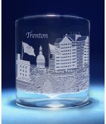 Trenton, New Jersey Skyline on Barware  -  Stemless Wine, Red Wine, DOF, Beer Mug