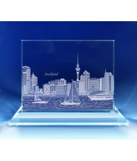 Auckland Skyline on Rectangle Award  -  Hand-Engraved on Horizontal 1/2"