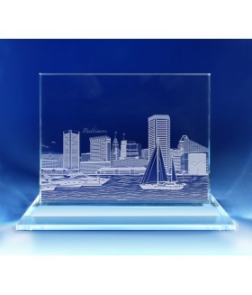 Baltimore, Maryland Skyline on Rectangle Award  -  Hand-Engraved on Horizontal 1/2"