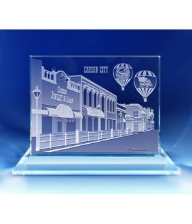 Carson City, Nevada Skyline on Rectangle Award  -  Hand-Engraved on Horizontal 1/2"