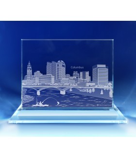 Columbus, Ohio Skyline on Rectangle Award  -  Hand-Engraved on Horizontal 1/2"
