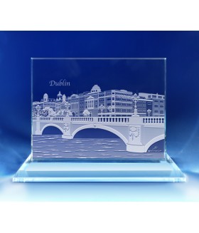 Dublin, Ireland Skyline on Rectangle Award  -  Hand-Engraved on Horizontal 1/2"