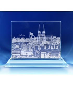Helena, Montana Skyline on Rectangle Award  -  Hand-Engraved on Horizontal 1/2"