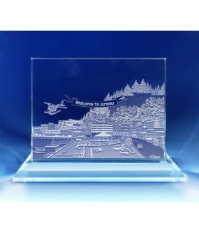 Juneau, Alaska Skyline on Rectangle Award  -  Hand-Engraved on Horizontal 1/2"