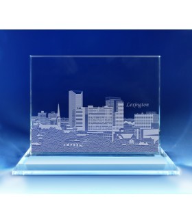 Lexington, Kentucky Skyline on Rectangle Award  -  Hand-Engraved on Horizontal 1/2"
