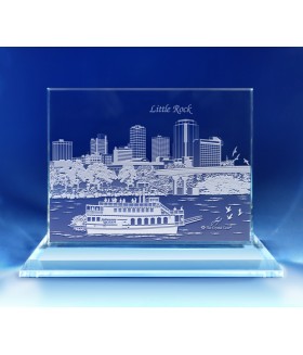 Little Rock, Arkansas Skyline on Rectangle Award  -  Hand-Engraved on Horizontal 1/2"