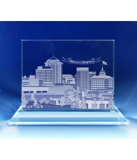 Montgomery, Alabama Skyline on Rectangle Award  -  Hand-Engraved on Horizontal 1/2"