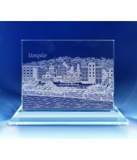 Montpelier, Vermont Skyline on Rectangle Award  -  Hand-Engraved on Horizontal 1/2"
