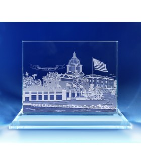 Pierre, South Dakota Skyline on Rectangle Award  -  Hand-Engraved on Horizontal 1/2" Pierre, South Dakota Skyline on Rectangle Award  -  Hand-Engraved on Horizontal 1/2"
