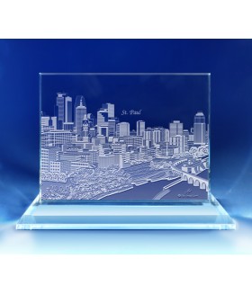 Saint Paul, Minnesota Skyline on Rectangle Award  -  Hand-Engraved on Horizontal 1/2" Saint Paul, Minnesota Skyline on Rectangle Award  -  Hand-Engraved on Horizontal 1/2"