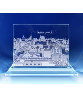 Salem, Oregon Skyline on Rectangle Award  -  Hand-Engraved on Horizontal 1/2"