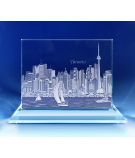 Toronto, Canada Skyline on Rectangle Award  -  Hand-Engraved on Horizontal 1/2"