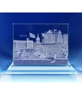 Trenton, New Jersey Skyline on Rectangle Award  -  Hand-Engraved on Horizontal 1/2"