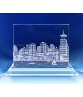 Vancouver, Canada Skyline on Rectangle Award  -  Hand-Engraved on Horizontal 1/2"