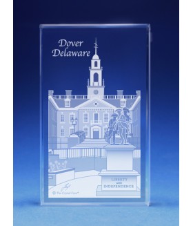 Dover, Delaware Skyline Paperweight