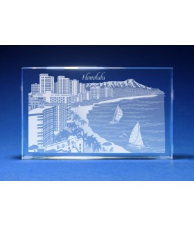 Honolulu, Hawaii Skyline Paperweight