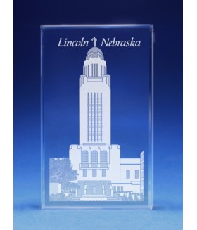 Lincoln, Nebraska Skyline Paperweight