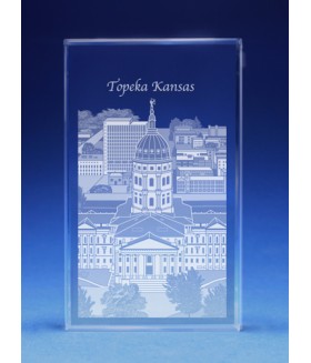 Topeka, Kansas Skyline Paperweight