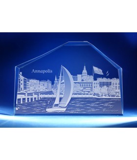 Annapolis, Maryland Skyline on Royal Crescent -  Hand-Engraved