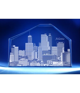 Atlanta, Georgia Skyline on Royal Crescent -  Hand-Engraved