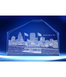 Bismarck, North Dakota Skyline on Royal Crescent -  Hand-Engraved