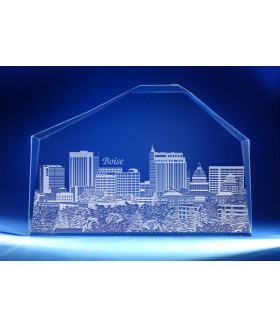 Boise, Idaho Skyline on Royal Crescent -  Hand-Engraved