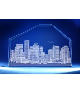 Boston, Massachusetts Skyline on Royal Crescent -  Hand-Engraved