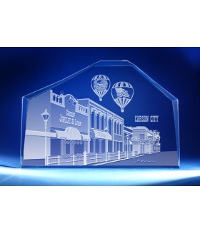 Carson City, Nevada Skyline on Royal Crescent -  Hand-Engraved