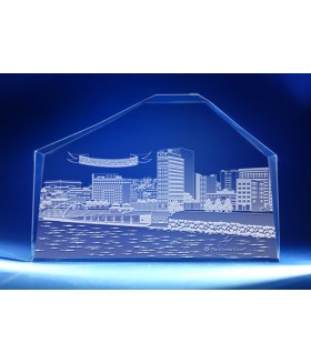 Charleston West Virginia Skyline on Royal Crescent -  Hand-Engraved