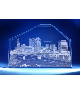 Columbus, Ohio Skyline on Royal Crescent -  Hand-Engraved