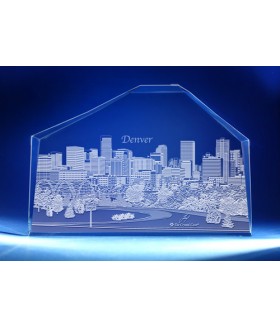 Denver, Colorado Skyline on Royal Crescent -  Hand-Engraved