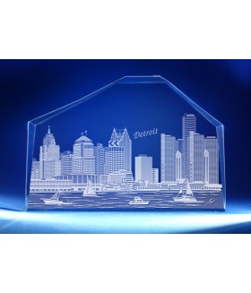 Detroit, Michigan Skyline on Royal Crescent -  Hand-Engraved
