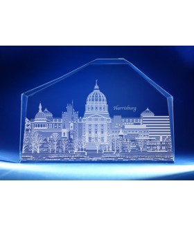 Harrisburg, Pennsylvania Skyline on Royal Crescent -  Hand-Engraved