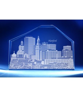 Hartford, Connecticut Skyline on Royal Crescent -  Hand-Engraved
