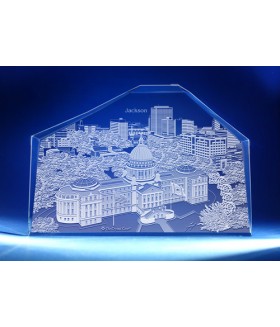 Jackson, Mississippi Skyline on Royal Crescent -  Hand-Engraved