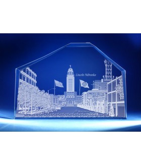 Lincoln, Nebraska Skyline on Royal Crescent -  Hand-Engraved