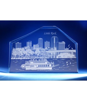 Little Rock, Arkansas Skyline on Royal Crescent -  Hand-Engraved