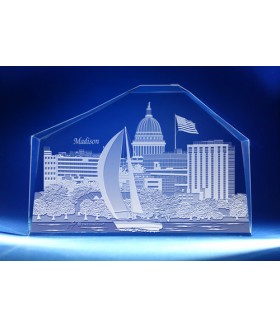 Madison, Wisconsin Skyline on Royal Crescent -  Hand-Engraved