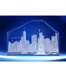 New York Liberty, New York Skyline on Royal Crescent -  Hand-Engraved