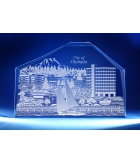 Olympia, Washington Skyline on Royal Crescent -  Hand-Engraved