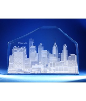 Philadelphia, Pennsylvania Skyline on Royal Crescent -  Hand-Engraved