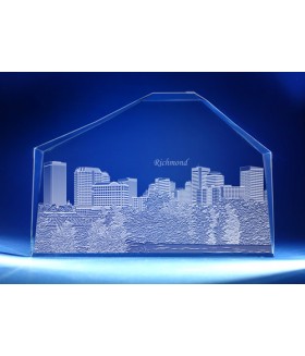 Richmond, Virginia Skyline on Royal Crescent -  Hand-Engraved