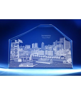 Sacramento, California Skyline on Royal Crescent -  Hand-Engraved