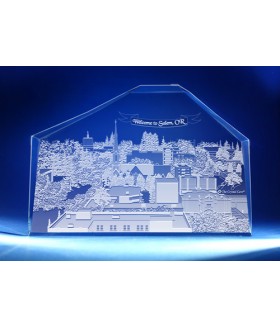 Salem, Oregon Skyline on Royal Crescent -  Hand-Engraved