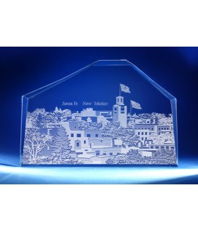 Santa Fe, New Mexico Skyline on Royal Crescent -  Hand-Engraved Santa Fe, New Mexico Skyline on Royal Crescent -  Hand-Engraved